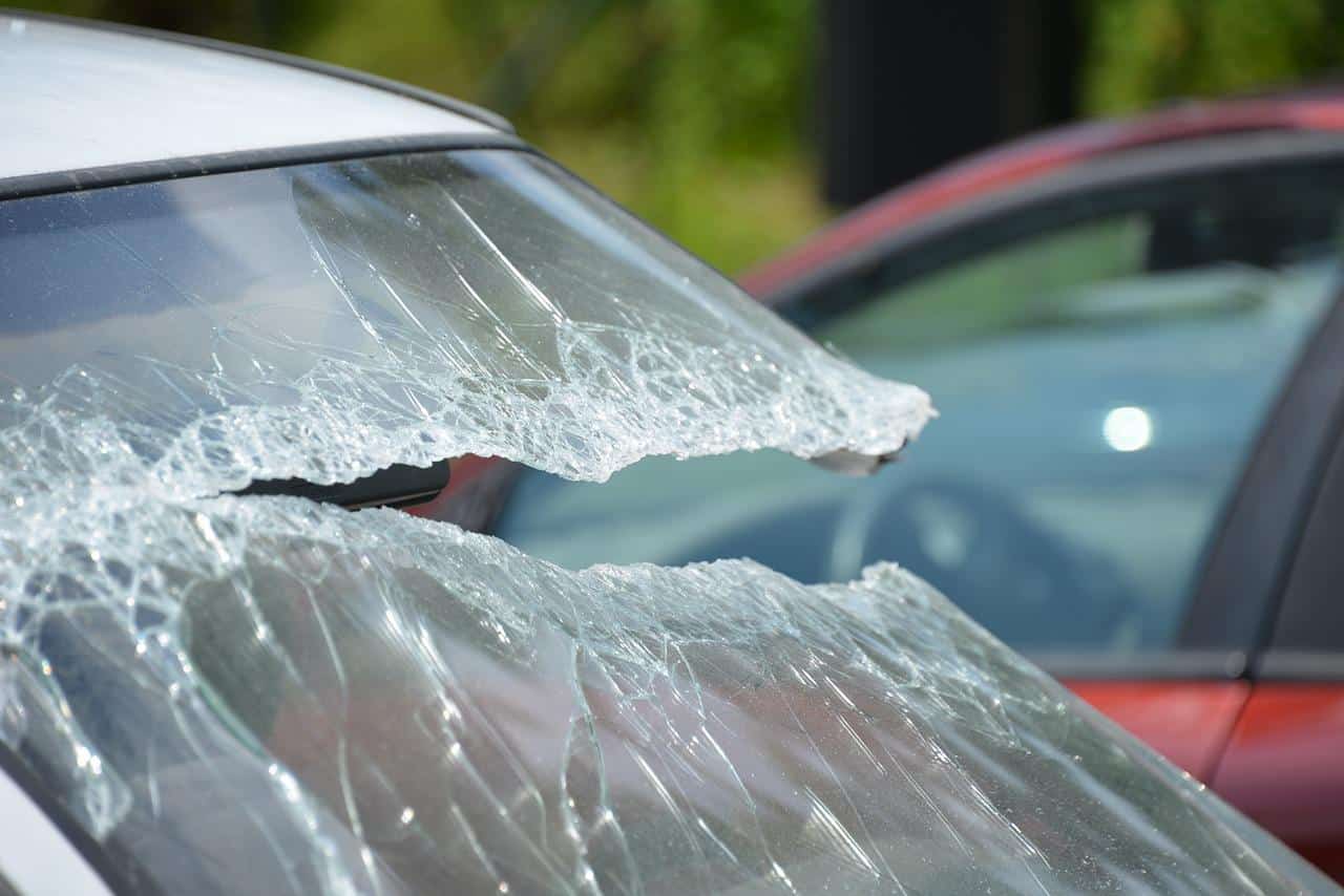 automobile accident broken windshield