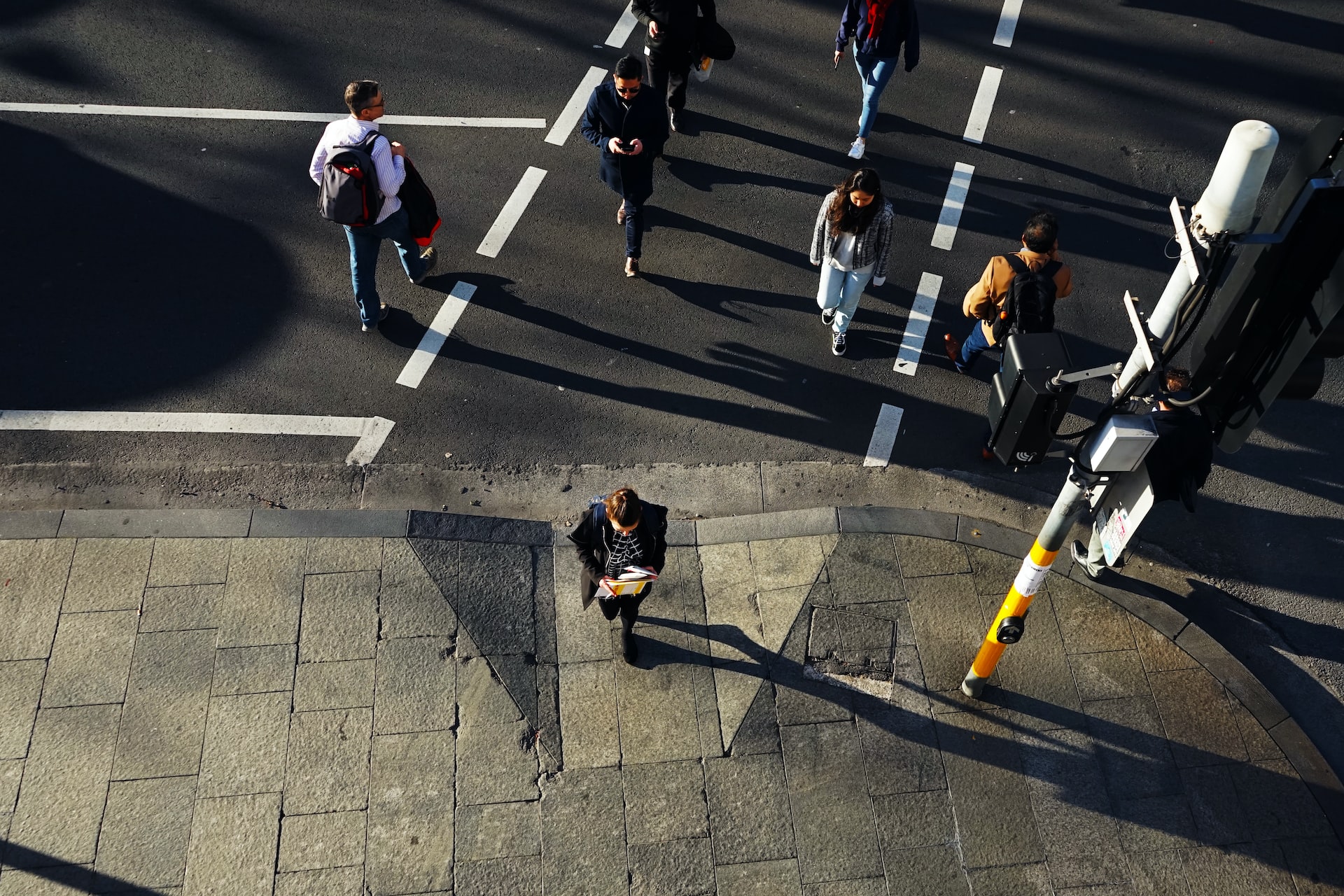 people crossing the street