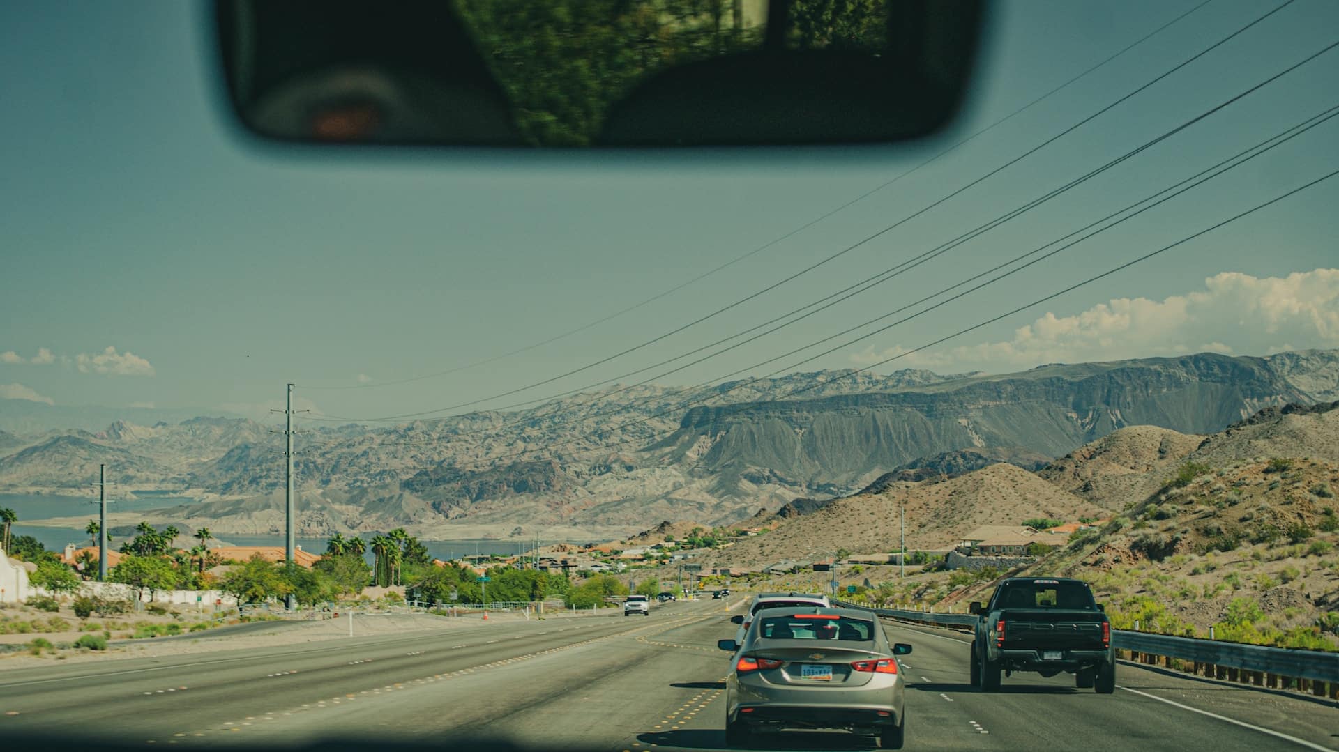 a car driving down the highway in Arizona