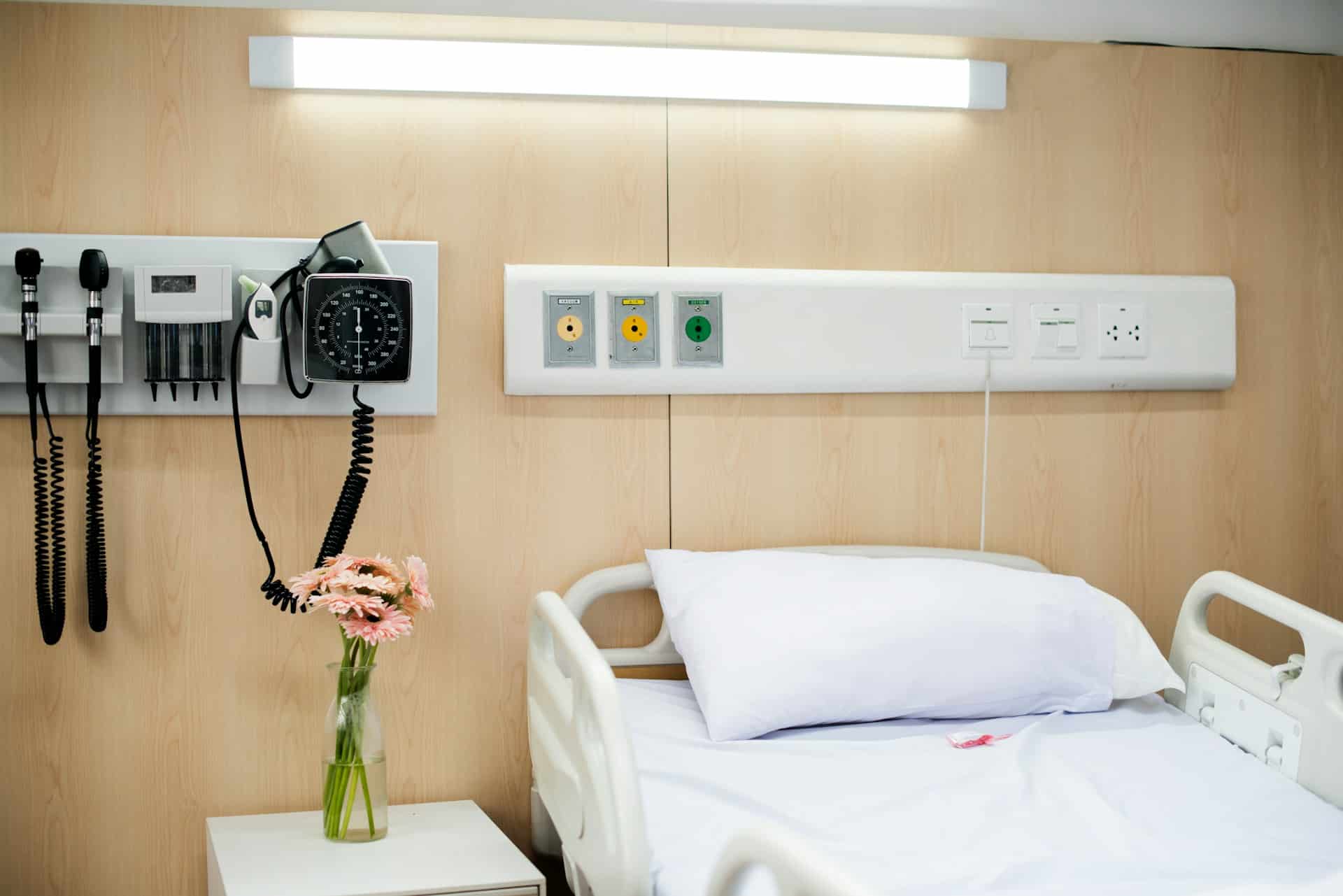A hospital room, representing the long-term costs of cerebral palsy