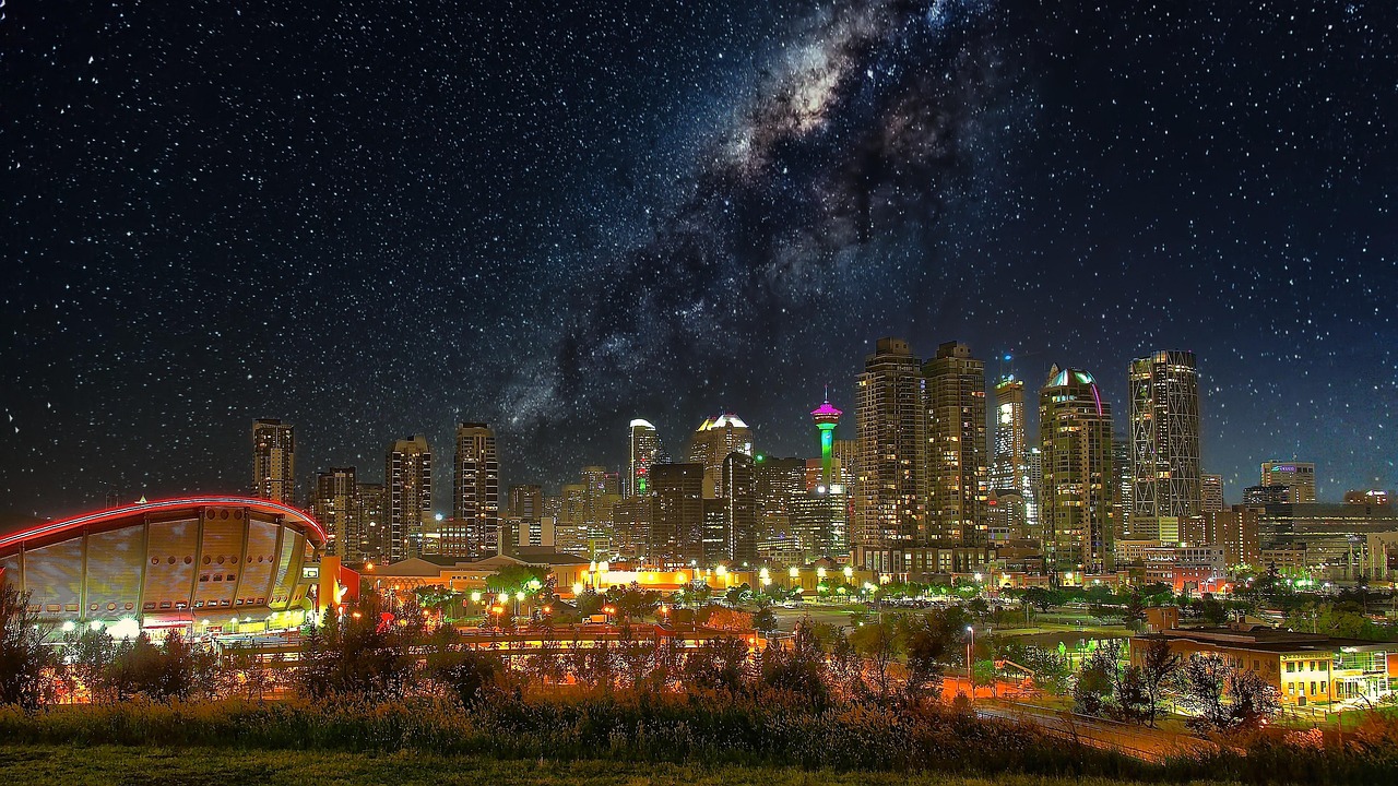 Nighttime view of Calgary skyline representing the recognition of Craig Gillespie, Maia Tomljanovic, Laura Comfort, and Mike Grassie of Cuming & Gillespie LLP in the 2027 edition of The Best Lawyers in Canada.